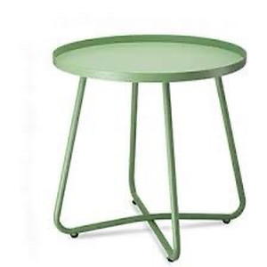 lot 2031 image: danpinera Outdoor Side Tables, Weather Resistant Steel Patio Side Table, Small Round Outdoor End Table Metal Side Table with Flower Cut Outs for Patio Yard Balcony Garden Green