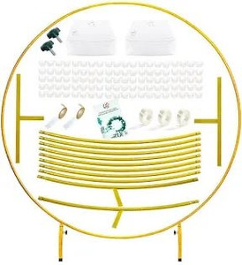 lot 2335 image: LANGXUN Large Size 7.2ft Gold Metal Round Balloon Arch kit Decoration, for Birthday Party Decoration, Wedding Decoration, Graduation Decorations and Baby Shower Photo Background Decoration