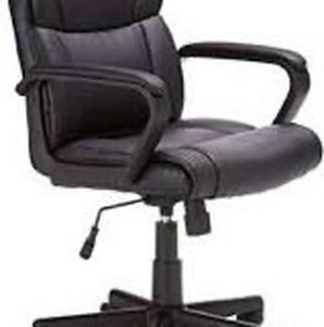 lot 2352 image: Amazon Basics Padded Office Desk Chair with Armrests, Adjustable HeightTilt, 360-Degree Swivel, 275Lb Capacity - Black
