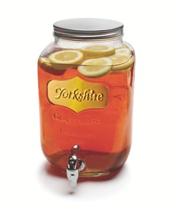 lot 2355 image: Circle Glass Yorkshire Beverage Dispenser, 2 Gal