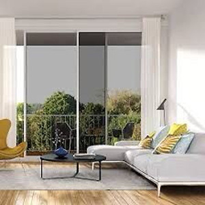 lot 2412 image: WPCTEV One Way Mirror Window Film Daytime Privacy Heat Control Film Solar Film Non-Adhesive Window Tint for Home and Office Black Silver 6 Mil 35.4 Inch x 13.1 Feet