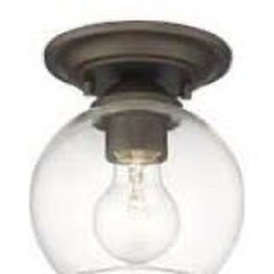 lot 2435 image: Femila 14 Semi Flush Mount Ceiling Light, 3-Light Ceiling Light Fixture with Oil Rubbed Bronze Finish, Clear Glass Cover for Kitchen, Dining Room, Living Room, Bedroom, 4FH36-F ORB