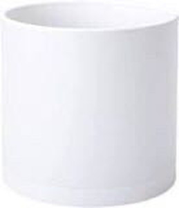 lot 2441 image: Kazeila Plant Pots Ceramic Planter for Indoor Outdoor Plants Flowers 10 Inch Matte White Large Cylinder Flower Pot with Saucer and Drainage Hole,Glazed Finish Interior and Exterior
