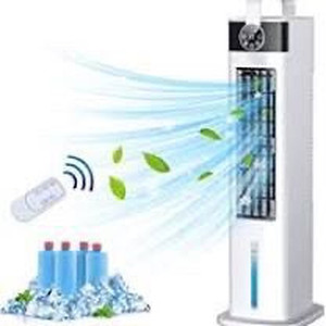 lot 2444 image: Evaporative Air Cooler, Portable Air Conditioner Fan, 35 Evaporative Cooler with 3 Speeds & 52°Oscillation, 12-H Timer Remote Control Swamp Cooler wCooling Function for Home & Office