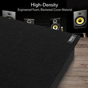 lot 2510 image: Sound Dampening Speaker Riser Foam - Audio Acoustic Noise Isolation Platform Pads Recoil Stabilizer w Rubber Base Pad For Studio Monitor, Subwoofer, Loud Speakers - Pyle PSI15 (15 x 15 x 1.8 Inch)