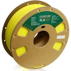 lot 2517 image: OVERTURE PLA Filament 1.75mm PLA 3D Printer Filament, 1kg Cardboard Spool (2.2lbs), Dimensional Accuracy - 0.03mm, Fit Most FDM Printer (Highlight Yellow)