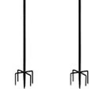 lot 2518 image: Artibear Adjustable Outdoor Shepherd Hook Stand with 5 Prong Base, 60 Inches Tall 35 in Thick, Shiny Black (2 Packs)