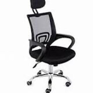 lot 2529 image: Comfty Mesh Office Chair with Mid Back and Chrome Base, 39.73��-40.91��, Black