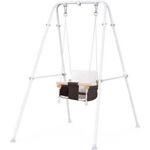 lot 2540 image: Toddler Swing, Baby Swing with Stand,Swing Set for Infant,Outdoor Indoor Swing Set with Canvas Cushion Sea