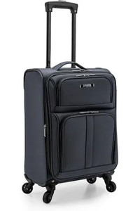lot 2552 image: U.S. Traveler Anzio Softside Expandable Spinner Luggage, Dark Grey, Carry-on 22-Inch