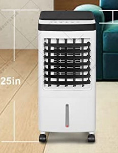 lot 75398 image: 3 in 1 Portable Air Conditioner, 60° Wide Angle Supply Air Cooling Fan, 3 Speed Portable Air Cooler with Humidifier, Remote and 7 Hour Timer, Indoor Home Evaporative Cooler Cooling Fan