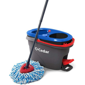lot 75406 image: O-Cedar EasyWring RinseClean Microfiber Spin Mop & Bucket Floor Cleaning System, Grey, no handle