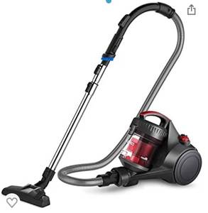 lot 75415 image: Eureka Whirlwind Bagless Canister Vacuum Cleaner, Lightweight Vac for Carpets and Hard Floors, Red