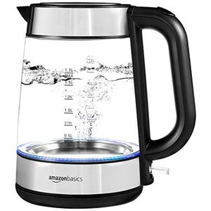 lot 75462 image: Basics Electric Glass and Steel Kettle - 1.7-Liter