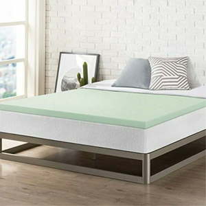 lot 75473 image: Best Price Mattress 2 Inch Memory Foam Bed Topper with with Green Tea Cooling Mattress Pad, Twin Size,