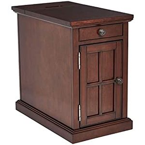 lot 75493 image: Ball & Cast Traditional End Table with Charging Station Chair Side Table with USB Ports & Outlets, Dark Brown (B07H2BTCFZ)