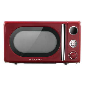 lot 75494 image: Galanz GLCMKA07RDR-07 Microwave Oven, LED Lighting, Pull Handle Design, Child Lock,Retro Red, 0.7 Cu.Ft (B07R23BTSS)
