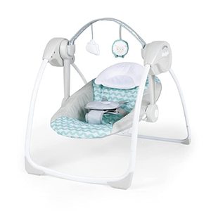 lot 75470 image: Ity by Ingenuity Swingity Swing Easy-Fold Portable Baby Swing, Goji, Blue (B08V4KDNTB)