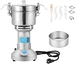 lot 29948 image: FLKQC High Speed 700g Electric Grain Mill Grinder Powder Machine Spice Herb Grinder 2500W 60-350 Mesh 35000RPM Stainless Steel Commercial Grade for Kitchen Herb Spice Pepper Coffee (700g)