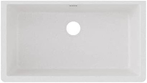 lot 29991 image: Elkay Quartz Classic ELGRU13322WH0 White Single Bowl Undermount Sink