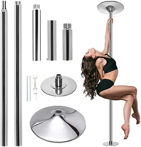 lot 29995 image: MOPHOTO Portable Removable Home Dancing Pole, Professional Spinning Static Dance Pole for Club Party, Equipment Fitness Pole Kit for Beginner with Load Capacity 400 LBS