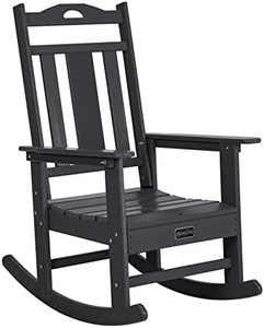 lot 29999 image: NALONE Outdoor Rocking Chair, All Weather Resistant Rocking Chair for Porch, Oversized Patio Rocker Chair for Adult, Outdoor Rockers for Garden Lawn