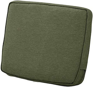 lot 30430 image: Classic Accessories Montlake Water-Resistant 21 x 20 x 4 Inch Patio Lounge Back Cushion, Heather Fern Green, Outdoor Loveseat Cushions