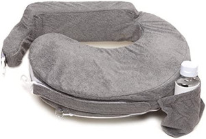 lot 30432 image: My Brest Friend Deluxe Nursing Pillow for Breastfeeding & Bottle Feeding, Enhanced Posture Support, Double Straps & Removable Extra Soft Slipcover, Evening Grey