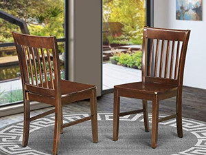 lot 30460 image: Chairs Nfc-mah-c Norfolk Dining Room Chair Upholstered Seat, Mahogany  (Set of 2)