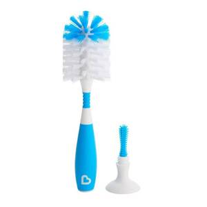 lot 30512 image: Munchkin Bristle Bottle Brush, Includes Suction Cup Base and Bonus Rubber Nipple, Colors May Vary, Grey