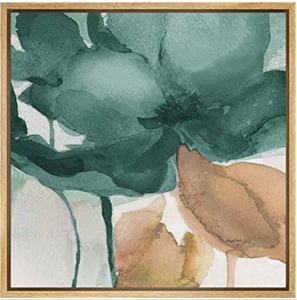 lot 30526 image: SIGNWIN Framed Canvas Print Wall Art Green & Black Watercolor Brown & Green Floral Nature Illustrations Modern Chic Scenic Dramatic Multicolor for Living Room, Bedroom, Office