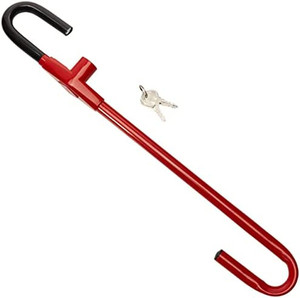 lot 30786 image: Winner International The Club CL303 Pedal to Steering Wheel Lock, Red  (5.25 Inch)
