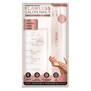 lot 31295 image: Finishing Touch Flawless Salon Nails Kit, Electronic Nail File and Full Manicure and Pedicure Tool (B08GQZ7T24)