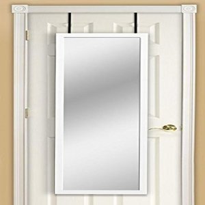 lot 31307 image: Mirrotek DM1448WT Over The Door Mirror, White