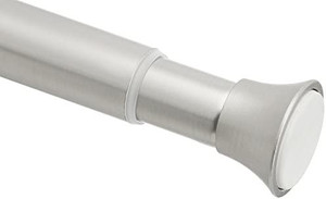 lot 31834 image: Amazon Basics Tension Curtain Rod, Adjustable 36-54 Width - Nickel, Classic Finial