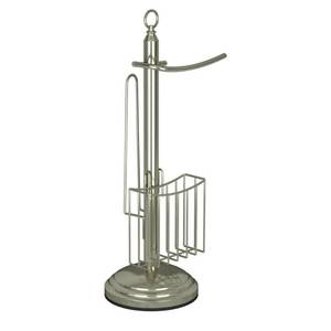 lot 31843 image: Freestanding Toilet Tissue Holder with Storage Brushed Nickel - Nu Steel