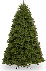 lot 31854 image: National Tree Company Artificial Christmas Tree, Newberry Spruce, Green, Includes Stand, 7.5 Feet