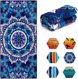 lot 31878 image: Beach Towel Oversized, Microfiber Bath Towels, Extra Large Swim Pool Towels, 36 in x 80 in Quick Dry Sand Free Big Beach Towel Super Absorbent Camping Travel Towel Gifts for Women Men Girls Boys 7 Pack, Similar to picture