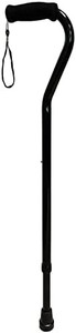 lot 31879 image: UNLICON Walking Cane with Offset Handle, Portable Lightweight Adjustable Height Walking Stick with Carrying Strap, Medical Cane for Elderly Men and Women, Black