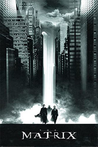 lot 31883 image: The Matrix - Movie Poster (Lightfall - Neo, Trinity & Morpheus) (Size 24 x 36) (Clear Poster Hanger)