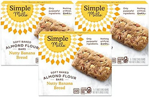 lot 31905 image: Simple Mills Almond Flour Snack Bars, Nutty Banana Bread - Gluten Free, Made with Organic Coconut Oil, Breakfast Bars, Healthy Snacks, Paleo Friendly, 6 Ounce (Pack of 3)