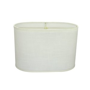 lot 45810 image: Aspen Creative 37051 Transitional Oval Hardback Shaped Spider Construction Lamp Shade, Off-White 16 12 wide (9 12  16 12 ) x (9 12 x 16 12 ) x 11