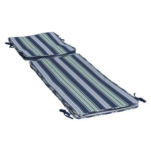 lot 45811 image: Arden Selections ProFoam in Outdoor Chaise Cushion Cover, Sapphire Aurora Blue Stripe  (72 x 21)