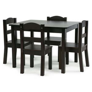 lot 45828 image: Humble Crew Kids Wood Table and 4 Chairs Set, Brown