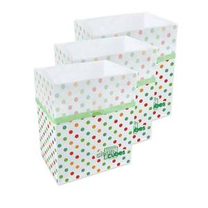 lot 45854 image: Clean Cubes 13 Gallon Disposable Sanitary Trash Cans & Recycling Bins, 3 Pack (Polka Dot Pattern)
