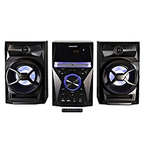lot 45872 image: Magnavox Craig, 3-Pieces CD Shelf System with Digital PLL FM Stereo, Radio Blue Color Lights, and Bluetooth Wireless Technology