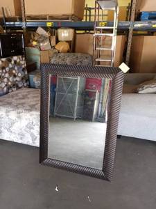 lot 27635 image: brown frame mirror not broken