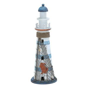 lot 27650 image: DecMode 16 H 7 W Wood Coastal Lighthouse Sculpture White