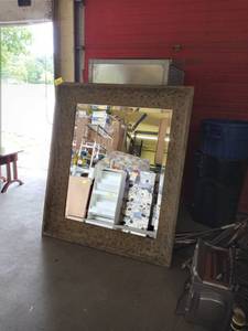 lot 27663 image: brown mirror metal heavy duty 49x57in