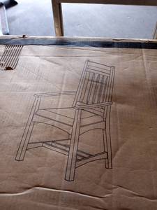 lot 27672 image: heritage brands chair Slat black arm with cushion set of 2